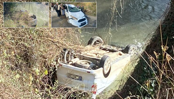 Akçakoca Deredibi Köyü’nde Trafik Kazası: Araç Dere Yatağına Yuvarlandı