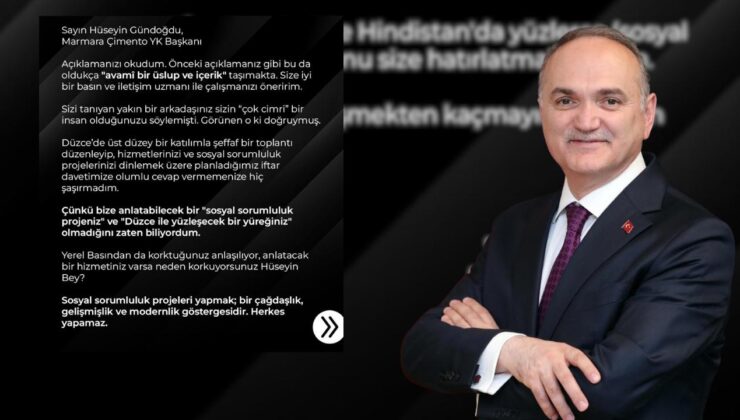 Başkan Özlü’den Hüseyin Gündoğdu’ya ‘Cimri’ Göndermesi; “Görünen O ki Doğruymuş”