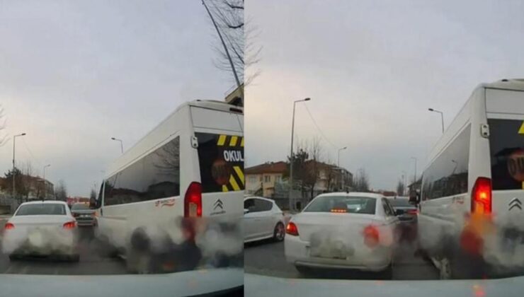 Düzce’de İftar Trafiğinde Tehlikeli Manevra Kamerada