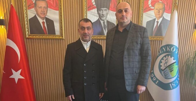 Düzce Gazeteciler Cemiyeti Başkanı Hakan Çakır, Beyköy Belediye Başkanı Fatih Ocak’ı Ziyaret Etti