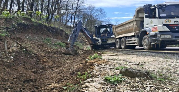 Çilimli Yenivakıf’ta Altyapı Çalışmaları Devam Ediyor