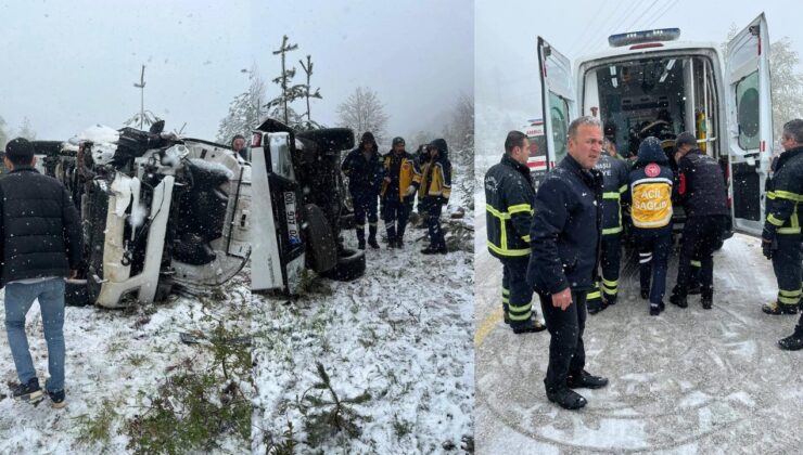 Sedaş Aracı Şarampole Uçtu: 1’i Ağır 4 Yaralı