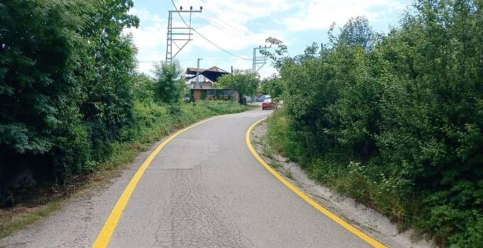 Cumayeri’nde 3 Köyde Yol Çizgi Çalışmaları Tamamlandı